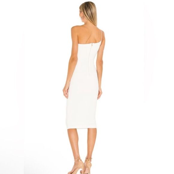 NWT NOOKIE LUST One shoulder midi dress Ivory Size Small - Picture 2 of 9